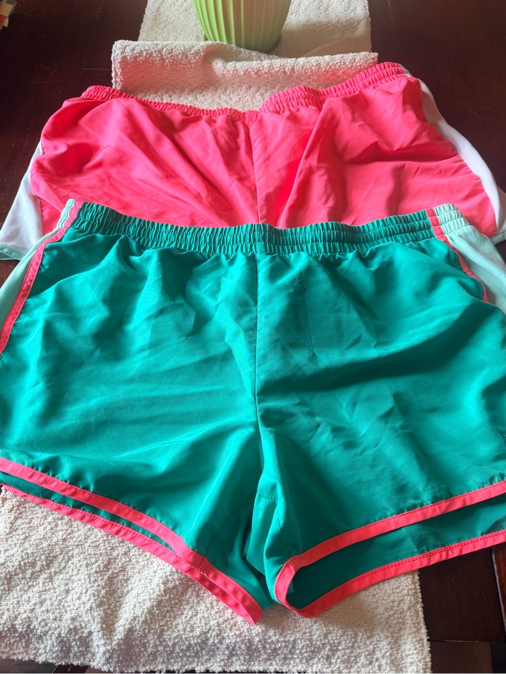 Danskin Now Teal and Hot Pink Athletic Shorts